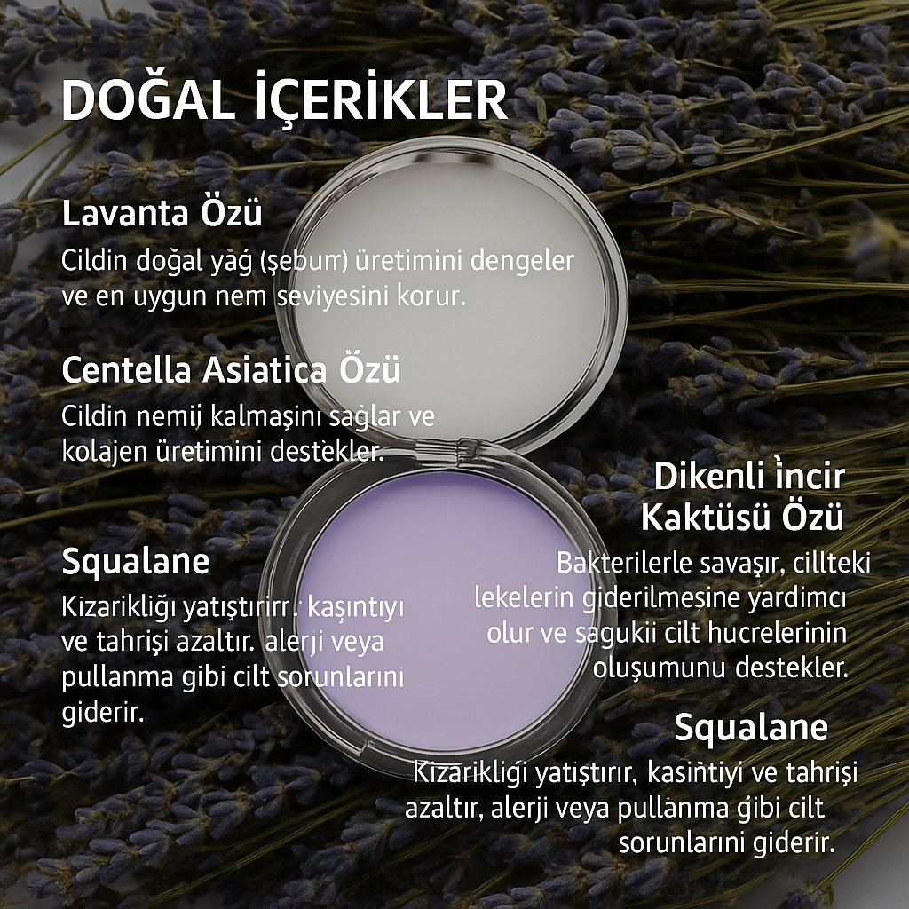 Lavanta Mat Pudra – Gün Boyu Parlamayı Önleyin